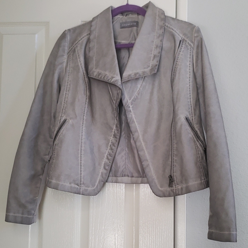 Bagetelle grey faux leather jacket - Picture 13 of 13